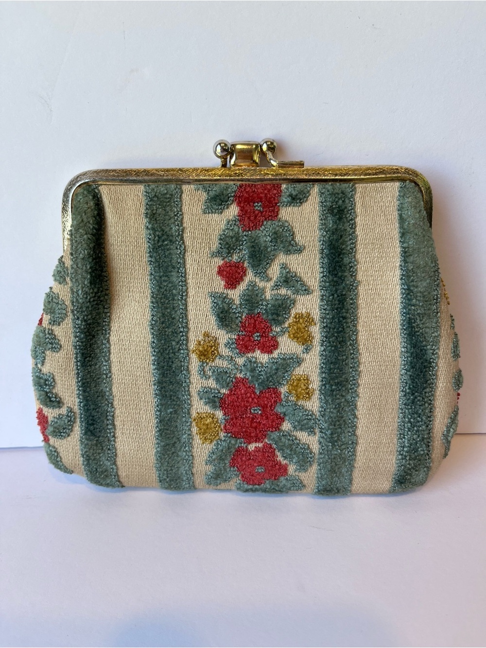 Vintage Tapestry Coin Purse Floral 60’s - Picture 1 of 7